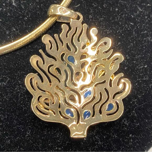 Italian Sea Life Sterling Enamel Pendant Starfish Octopus Shell Omega Necklace - Picture 5 of 12